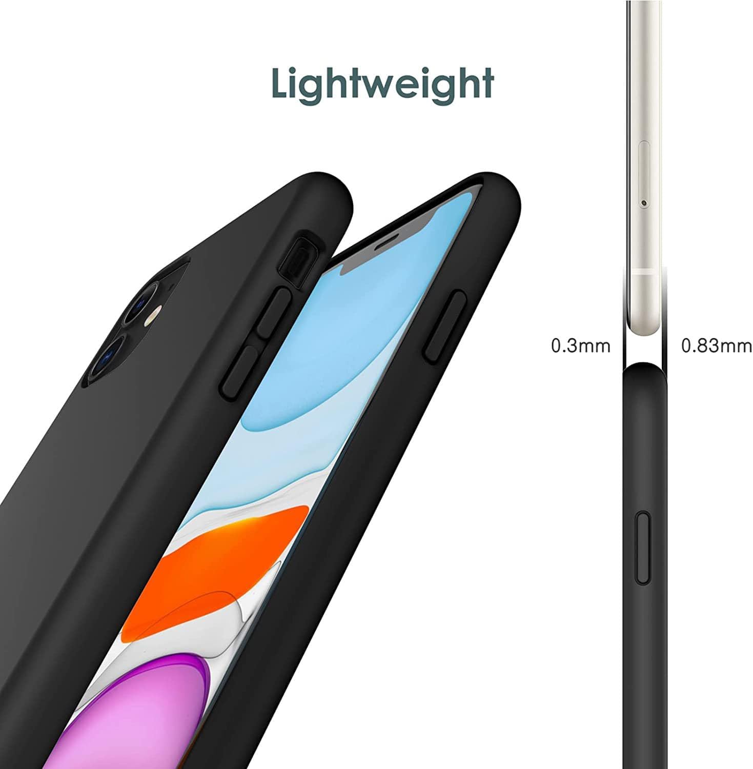 for Doogee N55 (6.56") Phone Case + Screen Protector, Shockproof Cover Bumper Slim Soft Silicone TPU Anti-Scratch Case + Tempered Glass for Doogee N55 - Black