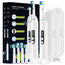 2x Rotating Wireless Charging Electric Toothbrush Set, 4 Modes Rechargeable Rotary Toothbrush Compatible with Oral B Brush Heads