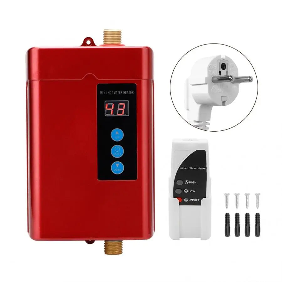 Calentador de agua eléctrico instantáneo sin tanque de 4 velocidades Mini sistema de calentador de agua instantáneo para cocina y baño 110-240V