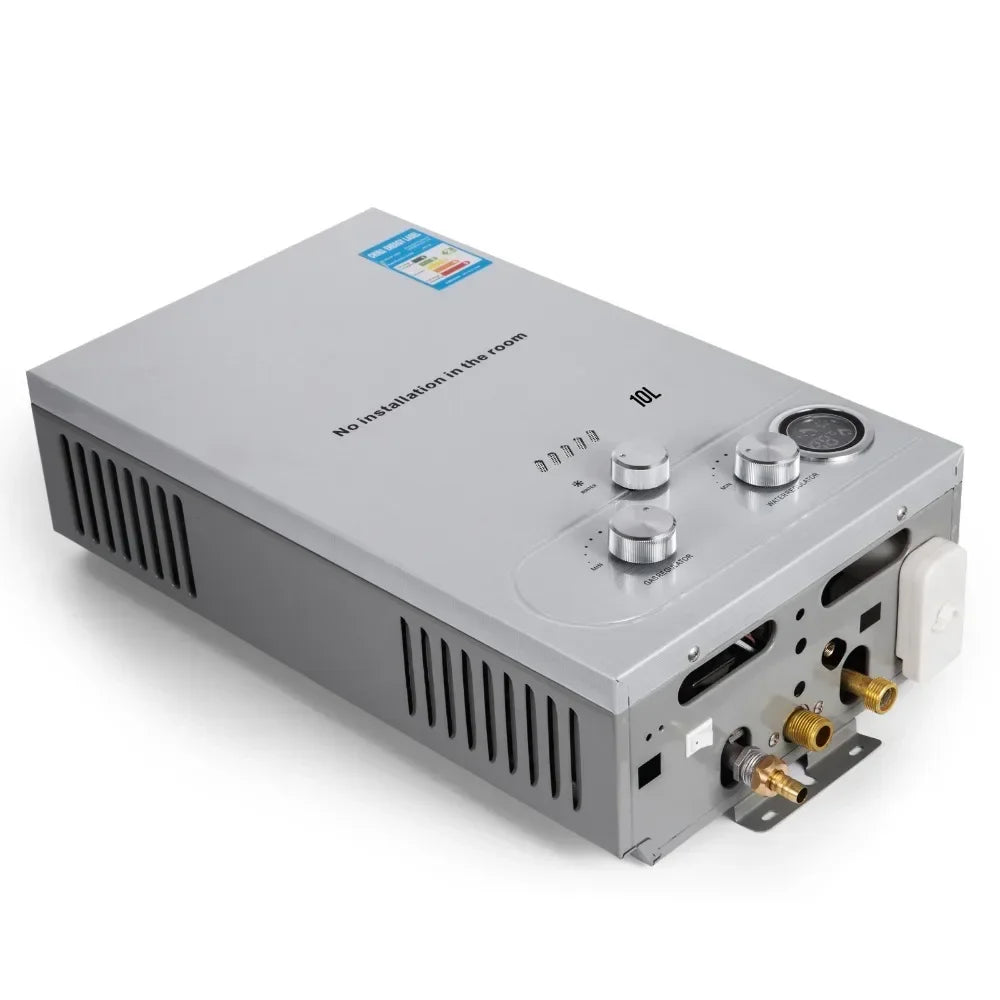 VEVOR 6L 8L 10L 12L 16L 18L LPG Портативный проточный водонагреватель Пропановый газовый LPG Настенный проточный водонагреватель Цифровой дисплей