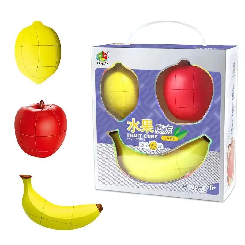 مجموعة بانكسين على شكل فاكهة، مكعب موز ناعم، لعبة تنمية الذكاء للأطفال، مكعب سحري من الفاكهة، لغز للمبتدئين، لعبة تخفيف الضغط