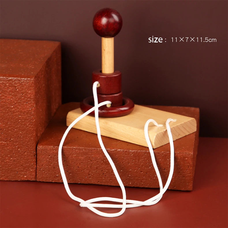 Wooden Unlock Decompression Toys Luban Lock Brain Teaser Unloop Toys Threading Rope Loop Puzzle Educational Game for Adults Kids