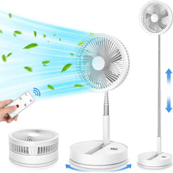 7200mAh USB Rechargeable Portable Folding Fan Floor Low Noise Fan with Remote Control For Indoor Home Office Outdoor Camping
