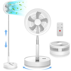7200mAh USB Rechargeable Portable Folding Fan Floor Low Noise Fan with Remote Control For Indoor Home Office Outdoor Camping
