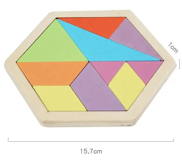 Wooden Board Puzzle Kids Educational Math Tangram Puzzles Game Toys for Adults Children