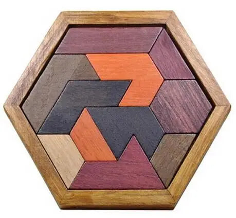 Wooden Board Puzzle Kids Educational Math Tangram Puzzles Game Toys for Adults Children