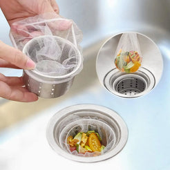 Kitchen Sink Saver 100pcs Disposable Mesh Bags Sink Strainer Sink Net Filter Bags for Collecting Food Waste Leftover Garbage