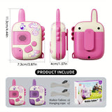 Mini Walkie Talkie para Niños Juguete 2 Piezas Radio Receptor Portátil Walkie Talkie para Juegos de Camping, Senderismo en Interiores y Exteriores