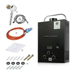 7L Portable Water Heater Propane Water Heater Outdoors Tankless Water Heater Gas Multiple Protections for RV Cabin Barn Camping