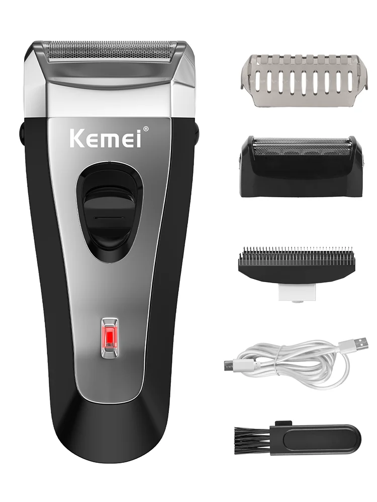 Kemei KM-9038 Фольгированная профессиональная электробритва Портативная бритва Перезаряжаемый триммер для бороды USB Машинка для бритья волос для мужчин