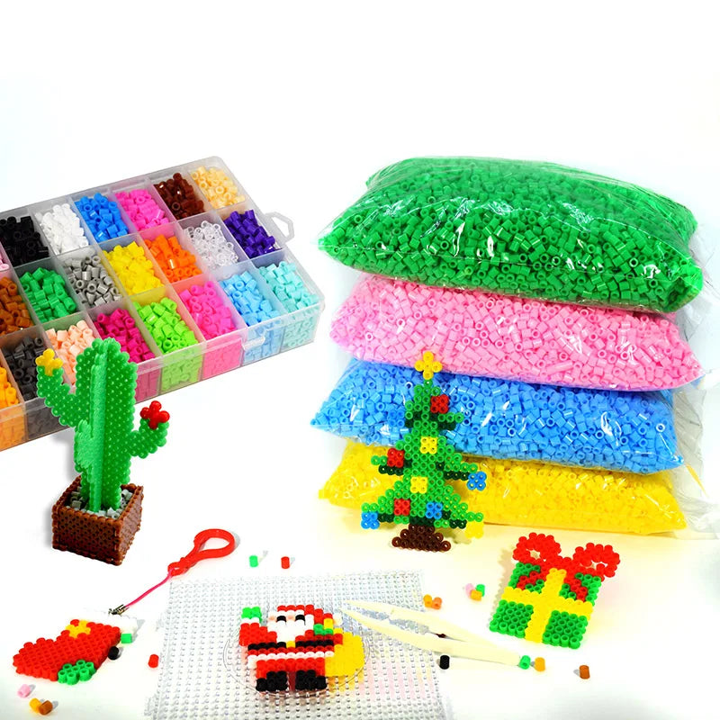 2024 New Kids DIY Craft Handmade Toy Gift Prize Box Plastic 5mm 57 Colors Ironing Bead Fuse Hama Perler Beads in Bulk for School