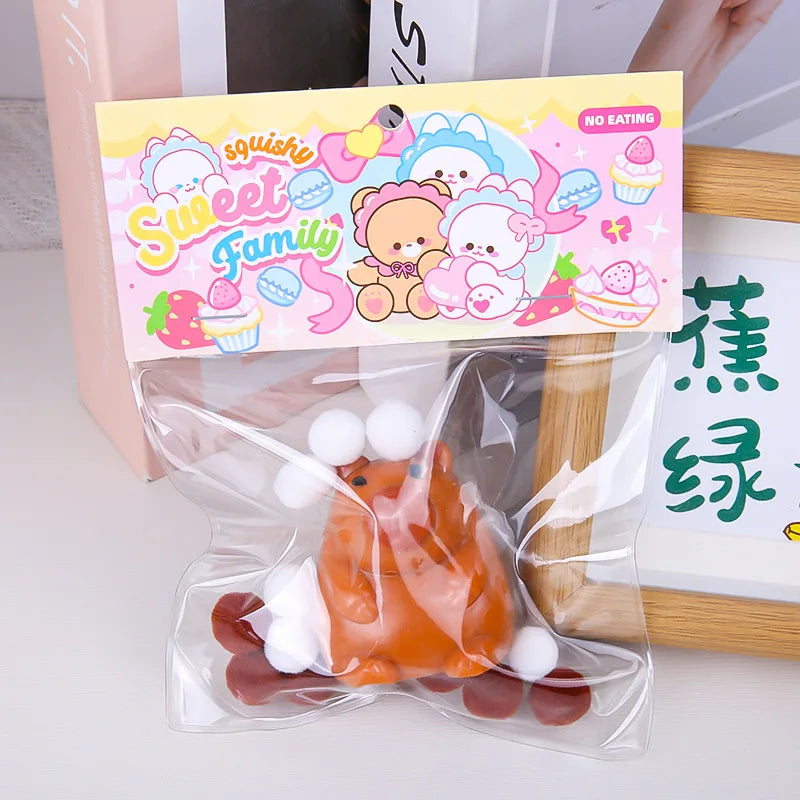 Jouet Squishy Capybara Rebond Lent Mignon Ours Brun Jouet Sensoriel Anti-Stress pour Enfants Adultes Cadeau de Décompression
