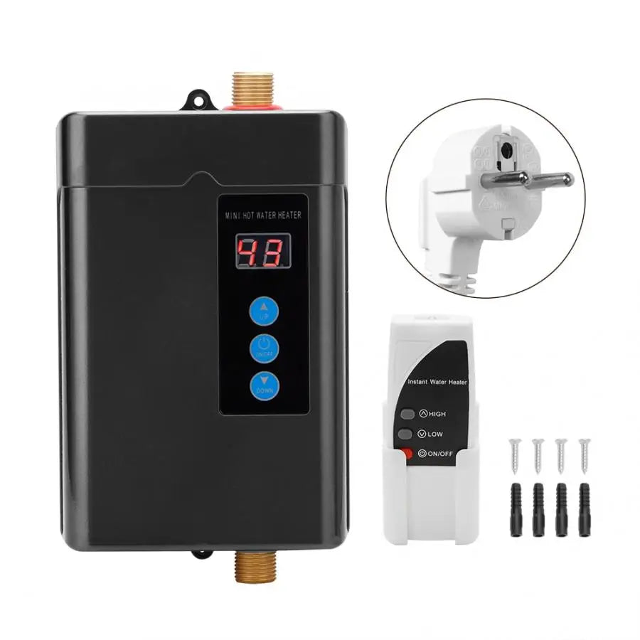 Chauffe-eau instantané électrique sans réservoir 4 vitesses Mini système de chauffage d'eau instantané pour cuisine salle de bain 110-240V
