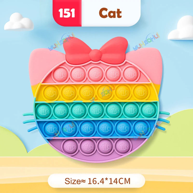 Jouets sensoriels interactifs pour enfants, jouets anti-stress à bulles Rainbow Pop Push Fidget pour adultes, enfants et besoins spéciaux