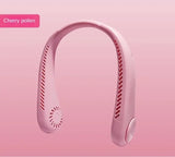 2024 Ventilador Mini Nuevo de Cuello Montado 1200mAh Portátil Sin Aspas Recargable Enfriador de Aire de Cuello Ventilador Deportivo Mini de Verano de 3 Velocidades para Exterior