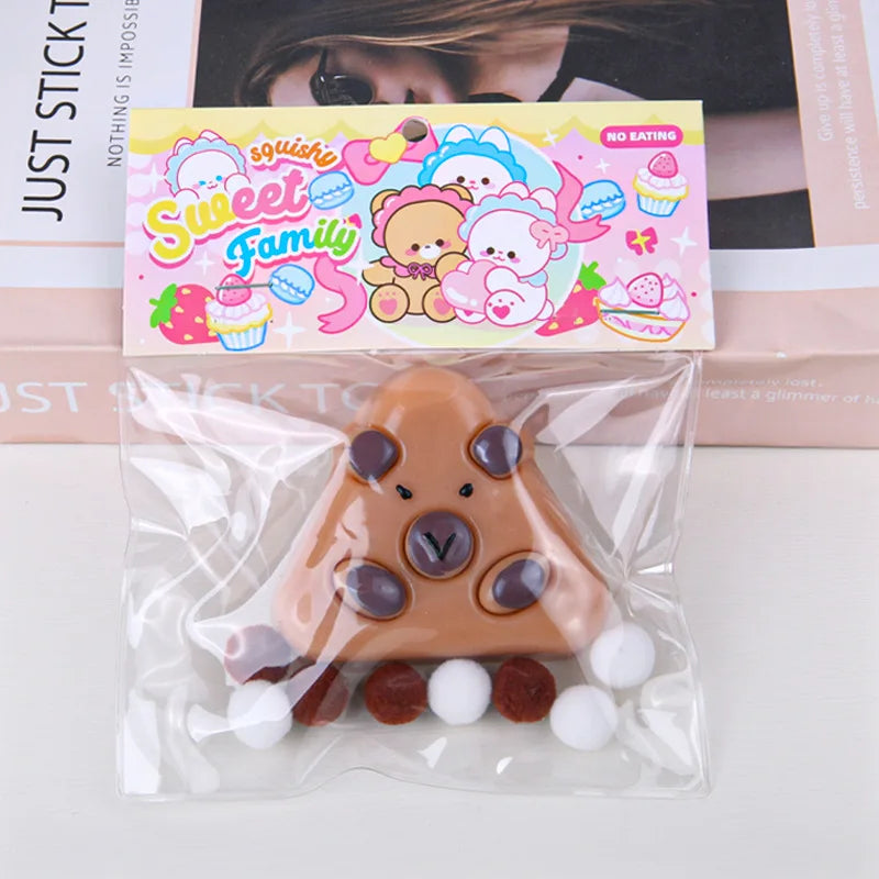 Jouet Squishy Capybara Rebond Lent Mignon Ours Brun Jouet Sensoriel Anti-Stress pour Enfants Adultes Cadeau de Décompression