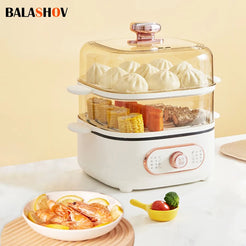 10.5L Electric Food Steamer Large Capacity Double Layers Multi Cooker Breakfast Maker Household Mini Steam pot Cooking Machine