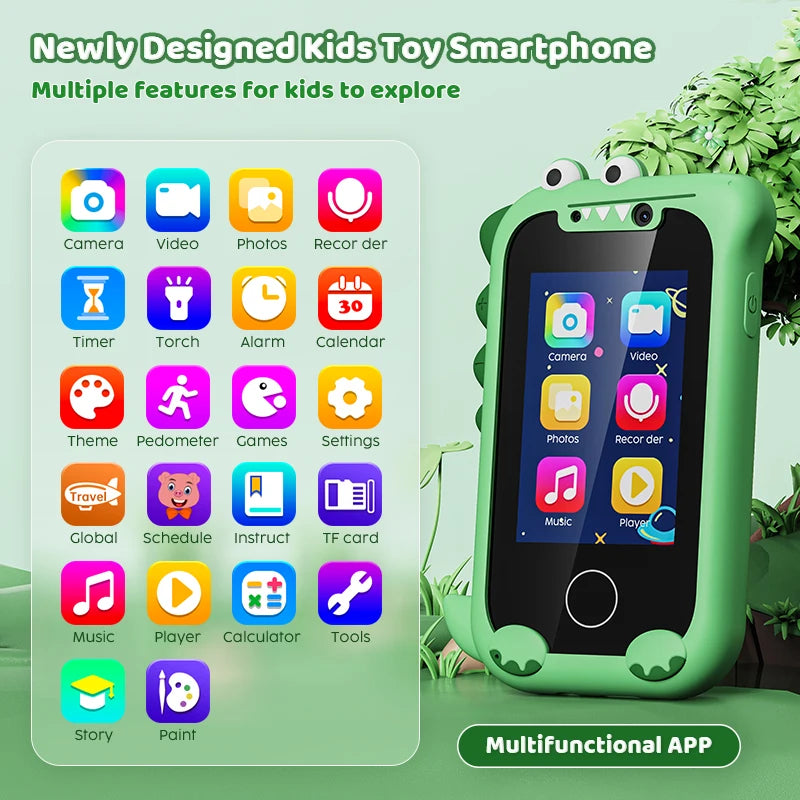 Kids Smart Phone Camera Toys Touchscreen Unicorn Baby Mobile MP3 Player Digital Camera Educational Toys for Girls Boys Age 3-8