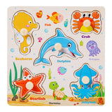 Puzzle en bois Montessori pour bébé, jouets éducatifs pour enfants, jeu de puzzle 3D en forme d'animaux de dessin animé, tableau d'activités pour enfant de 2 à 3 ans