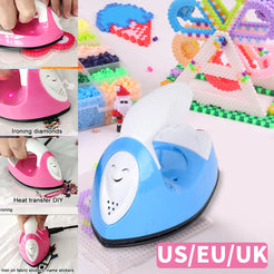 Mini DIY Children Electric Iron Collage Beans Hot Diamonds Heat Transfer Printing 60-300W Heat Press Machine US/UK/EU Plug