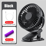 Ventilador de Mesa Recargable por USB Tipo Clip Portátil Mini Ventilador de Escritorio Ventilador Ajustable con Clip de Rotación de 360 Grados Para Dormitorio de Estudiantes