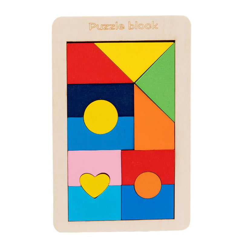 Wooden Board Puzzle Kids Educational Math Tangram Puzzles Game Toys for Adults Children
