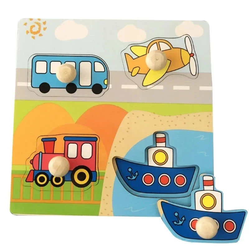 Jouets Montessori pour bébé Puzzles en bois 3D Tableau à gratter à la main pour enfants Puzzle Jouet éducatif précoce d'apprentissage Cognitif sur les fruits