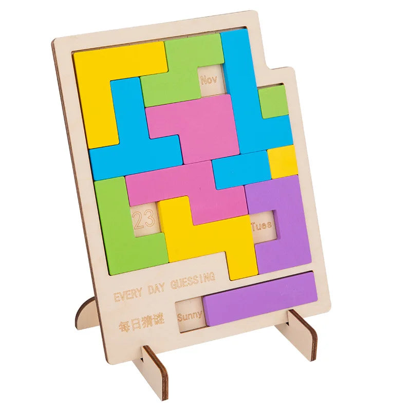 Wooden Board Puzzle Kids Educational Math Tangram Puzzles Game Toys for Adults Children
