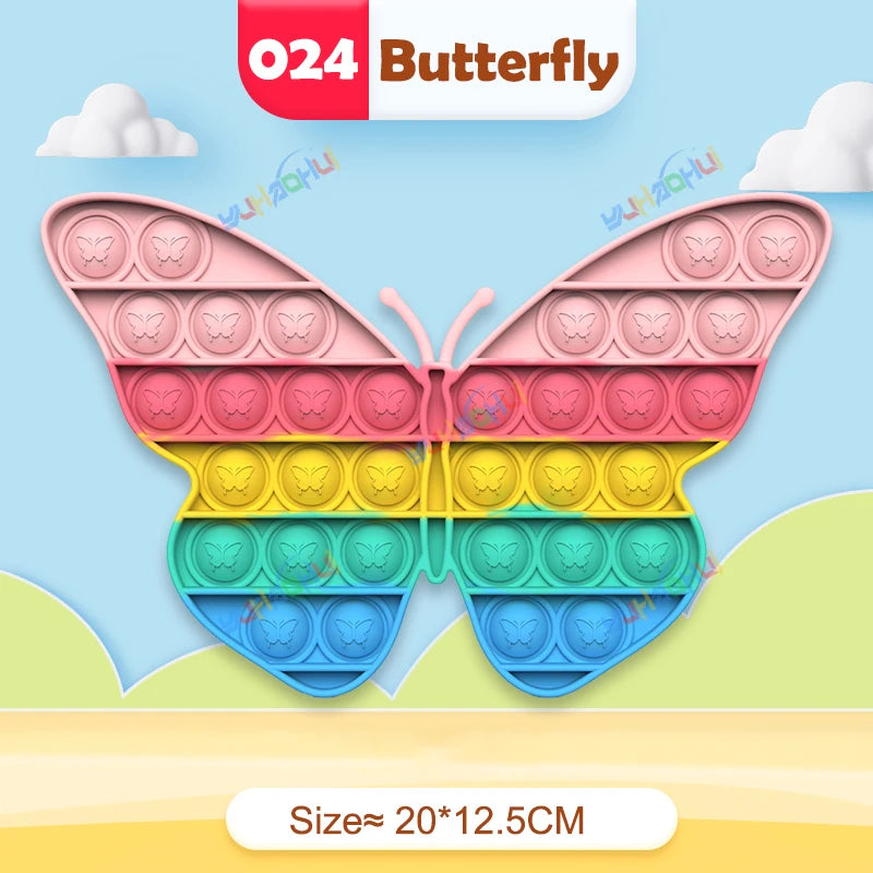 Jouets sensoriels interactifs pour enfants, jouets anti-stress à bulles Rainbow Pop Push Fidget pour adultes, enfants et besoins spéciaux