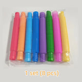 1/8 PCS Tubo Telescópico Corrugado de Plástico Flexible Color Popular Creativo Descompresión Ventilación Juguete para Niños Regalo de Fiesta de Cumpleaños
