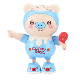 Muñeco de Juguete Cerdito Bailarín Electrónico Mejorado, Muñeca Inteligente de Cerdito Lindo con Iluminación Eléctrica, Música, Giro, Balanceo Izquierda y Derecha y Caminar