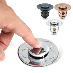 Stainless Steel Pop-Up Bounce Core Sink Drains Stopper Wash Basin Drain Filter Plug Bathroom Shower Hair Catcher Bathtub Tools