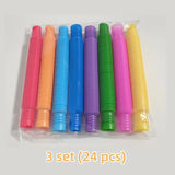 1/8 PCS Tubo Telescópico Corrugado de Plástico Flexible Color Popular Creativo Descompresión Ventilación Juguete para Niños Regalo de Fiesta de Cumpleaños