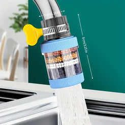 Kitchen Faucet Water Filter Splash-proof Plastic Removes Chlorofluoride Heavy Metals Containing Activated Carbon Universal