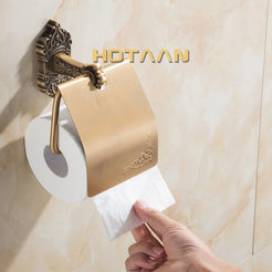 .,Solid AluminiumToilet Paper Holder Antique Brass Color Tissue Roll Paper Box Classic Bathroom Accessories YT-11292