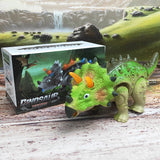 Juguetes de dinosaurios Modelo Triceratops Dinosaurio caminante eléctrico interactivo Colección de juguetes de modelos de animales para regalos de cumpleaños para niños