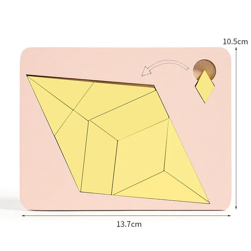 Wooden Board Puzzle Kids Educational Math Tangram Puzzles Game Toys for Adults Children