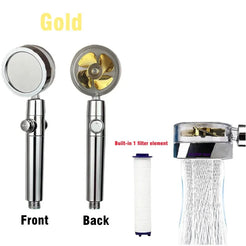 Handheld 360 Degrees Rotation Turbo Fan Shower Head High Pressure Water Saving Spray Showerhead Filters Bathroom Accessories