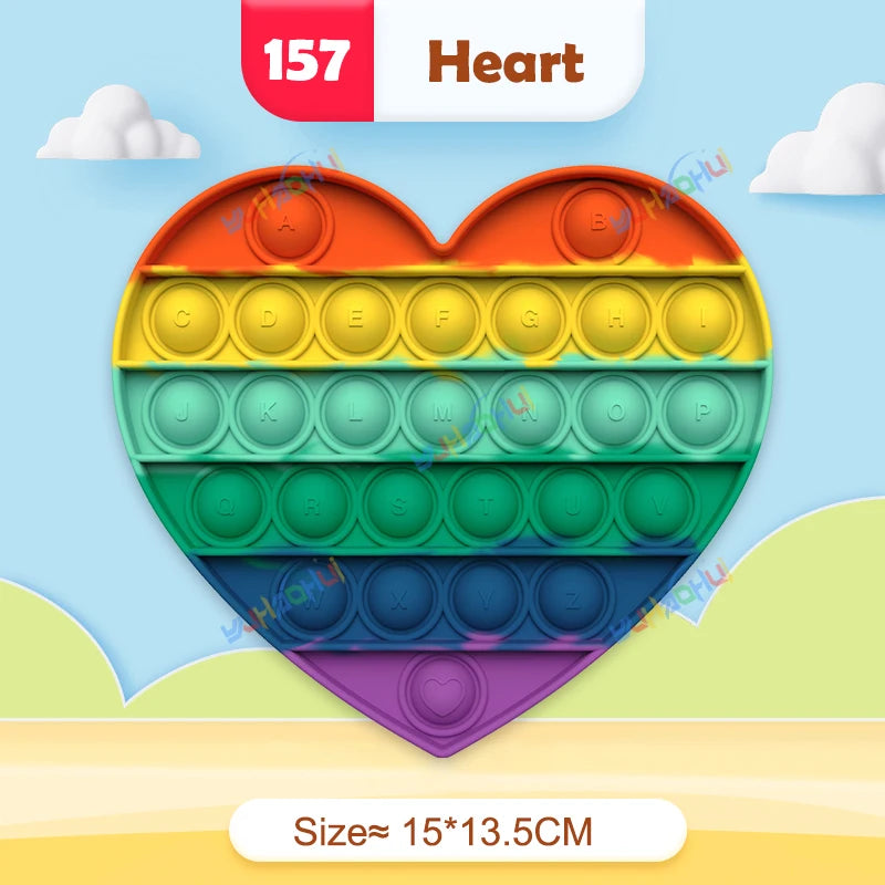 Jouets sensoriels interactifs pour enfants, jouets anti-stress à bulles Rainbow Pop Push Fidget pour adultes, enfants et besoins spéciaux