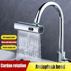 New 3 Modes Waterfall Kitchen Faucet Universal 720° Swivel Spout Sprayer Bathroom Basin Water Tap Extender Rainfall Sink Mixer