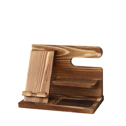 Multi-functional Wooden Telephone Extension Base Father's Gift Bedside Table Desktop Organizer Storage Rack Mobile Phone Holder