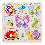 Puzzle en bois Montessori pour bébé, jouets éducatifs pour enfants, jeu de puzzle 3D en forme d'animaux de dessin animé, tableau d'activités pour enfant de 2 à 3 ans