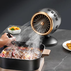 Desktop Range Hood Low Noise Kitchen Exhaust Fan Height Angle Adjustment Extractor Hood for Indoor BBQ Hot Pot