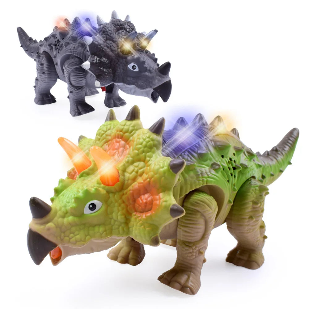Dinosaur toys Triceratops Model  Walking Dinosaur Electric interactive Collection Animal Model Toys for Kids Birthday Gifts
