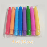 1/8 PCS Tubo Telescópico Corrugado de Plástico Flexible Color Popular Creativo Descompresión Ventilación Juguete para Niños Regalo de Fiesta de Cumpleaños