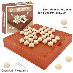 ABS Solitaire Board Game Exercising Thinking Logic Tic Tac Toe Game Fun Mini Board Game Toy for Adults and Children