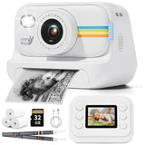 Appareil photo instantané pour enfants Objectif HD Écran 2,0 pouces Zoom avec 32 Go Cadeaux d'anniversaire pour enfants Festival Voyage Selfie Appareil photo numérique Jouets