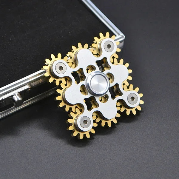 EDC 9 Vitesses Hand Spinner en Métal Haute Qualité Cuivre Fidget Spinner Alliage d'Aluminium Spinners Acier Inoxydable Roulement R188 Jouet pour Adultes