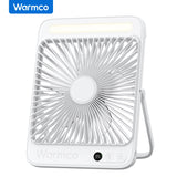 Ventilateur de bureau portable Warmco D4 rechargeable 20000mAh pour camping avec lumière, autonomie de 48 heures, ventilateur personnel silencieux de 8", affichage numérique