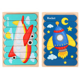 Puzzle en bois Montessori pour bébé, jouets éducatifs pour enfants, jeu de puzzle 3D en forme d'animaux de dessin animé, tableau d'activités pour enfant de 2 à 3 ans